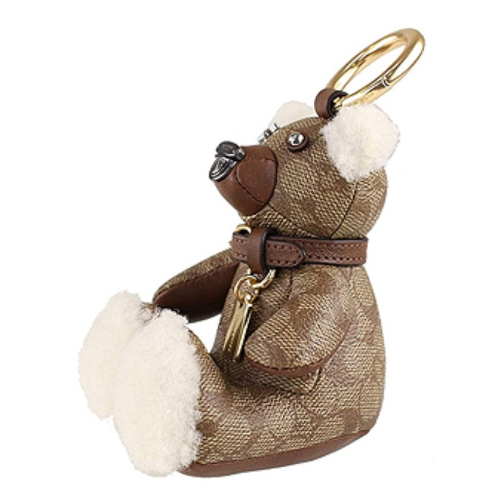 Coach Signature Leather Collectible Bear Key Fob - Picture 2 of 5